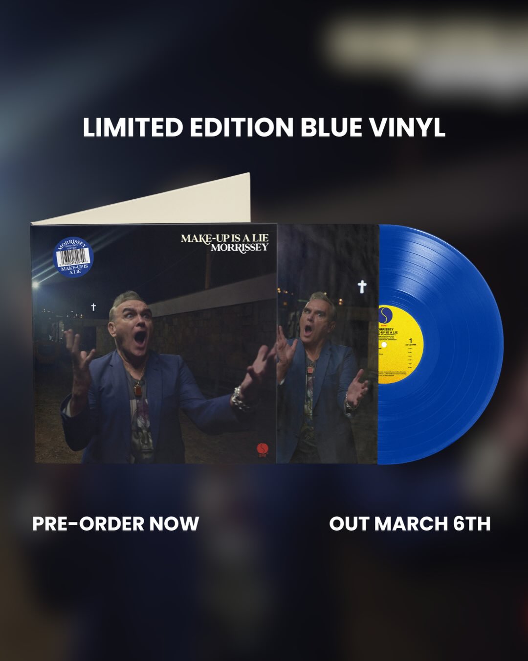 NEW ON STORE! Morrissey - Make-Up Is A Lie: Blue Vinyl LP The