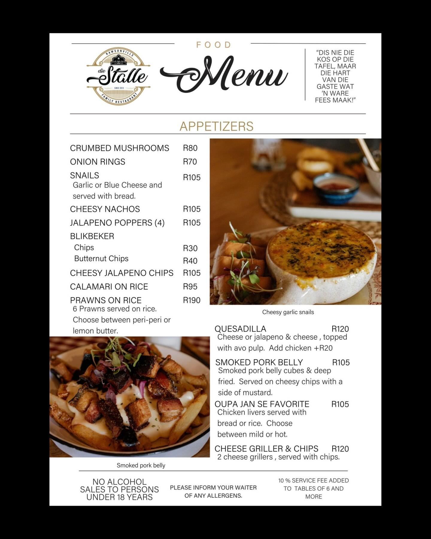 Stalle - Here’s our menu 🍽️ From hearty classics and... | Facebook