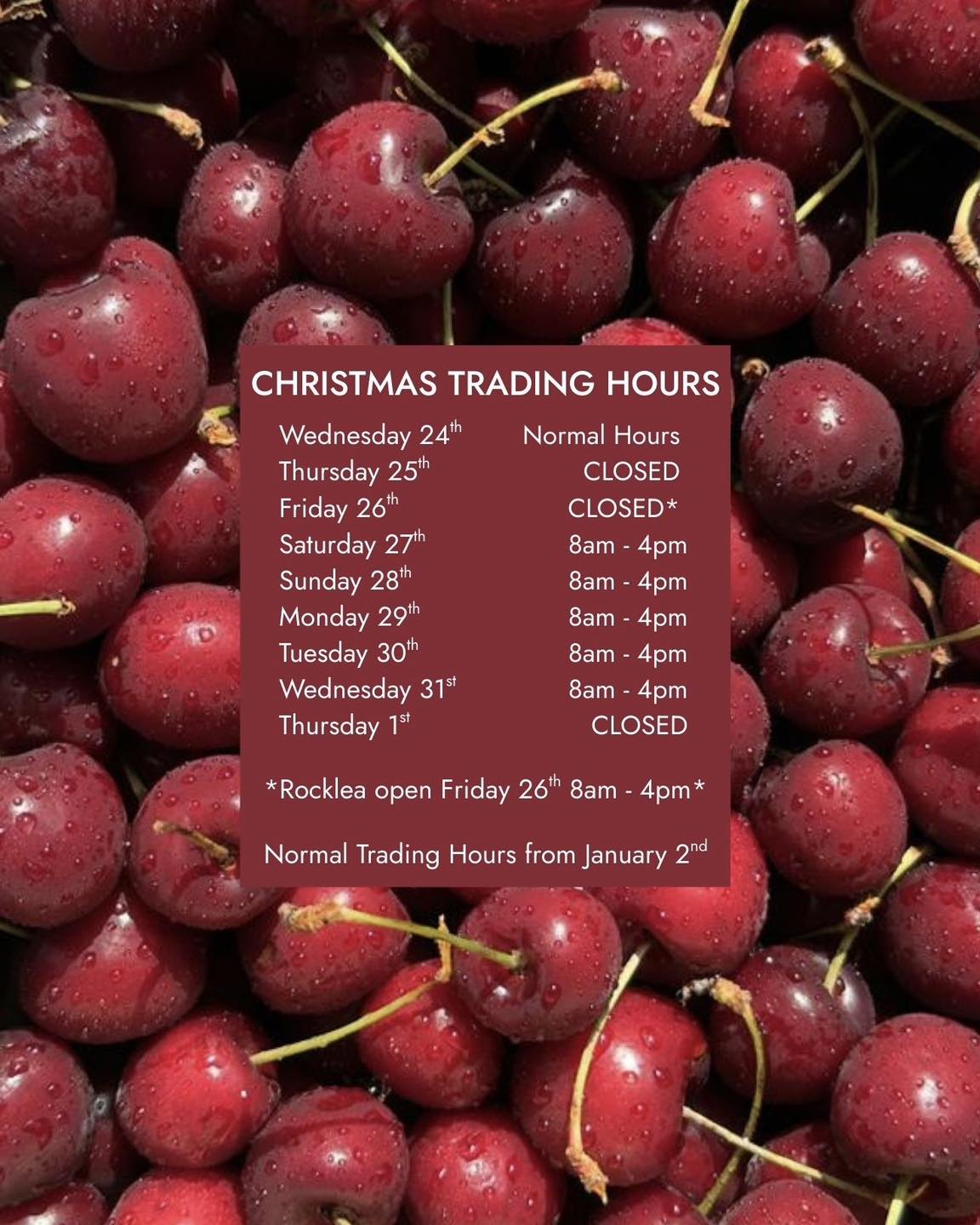 Christmas Trading Hours As... - Market Organics.com.au | Facebook
