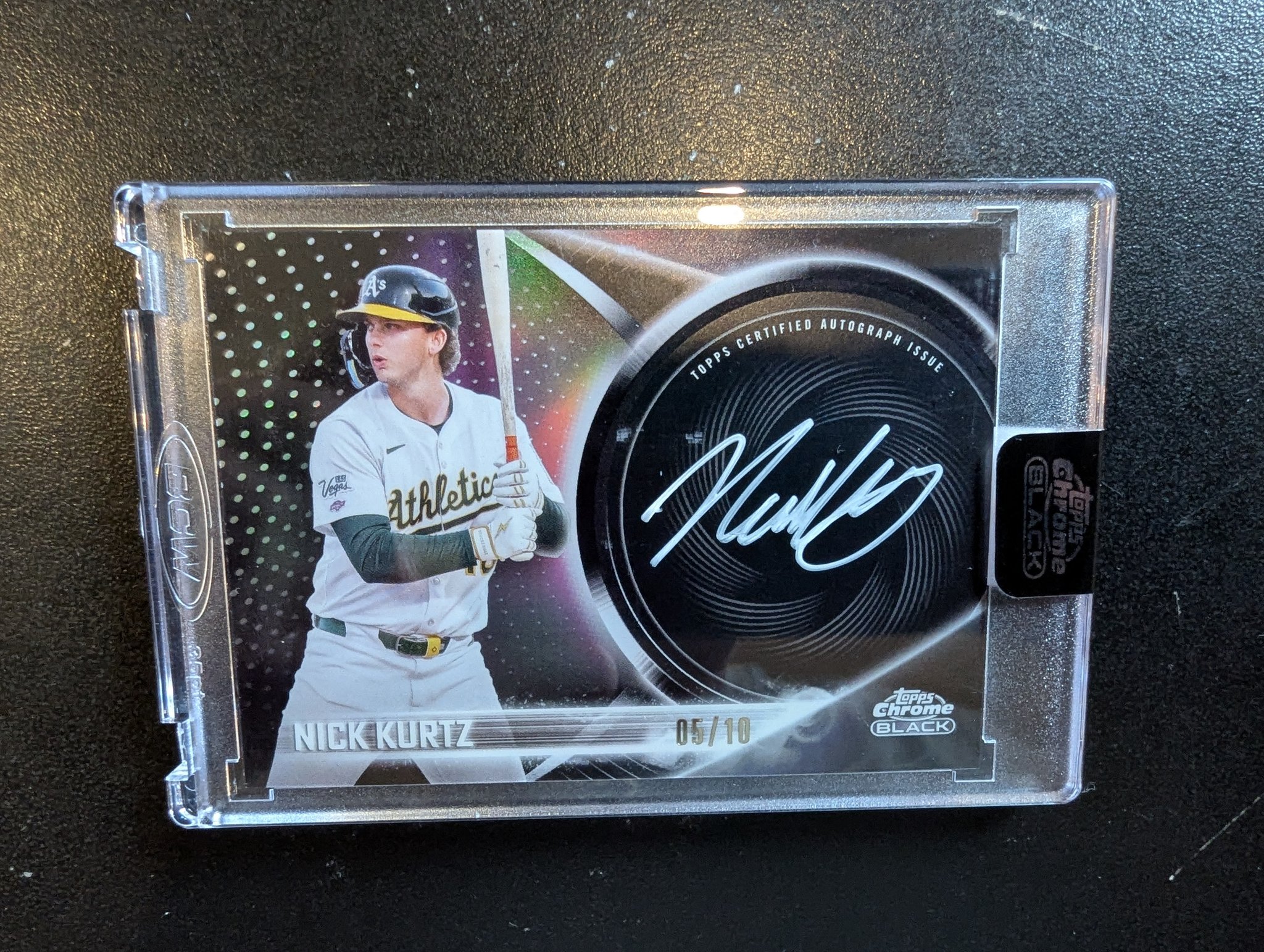 Nick Kurtz autograph card pulled from 2026 Topps Black Chrome 