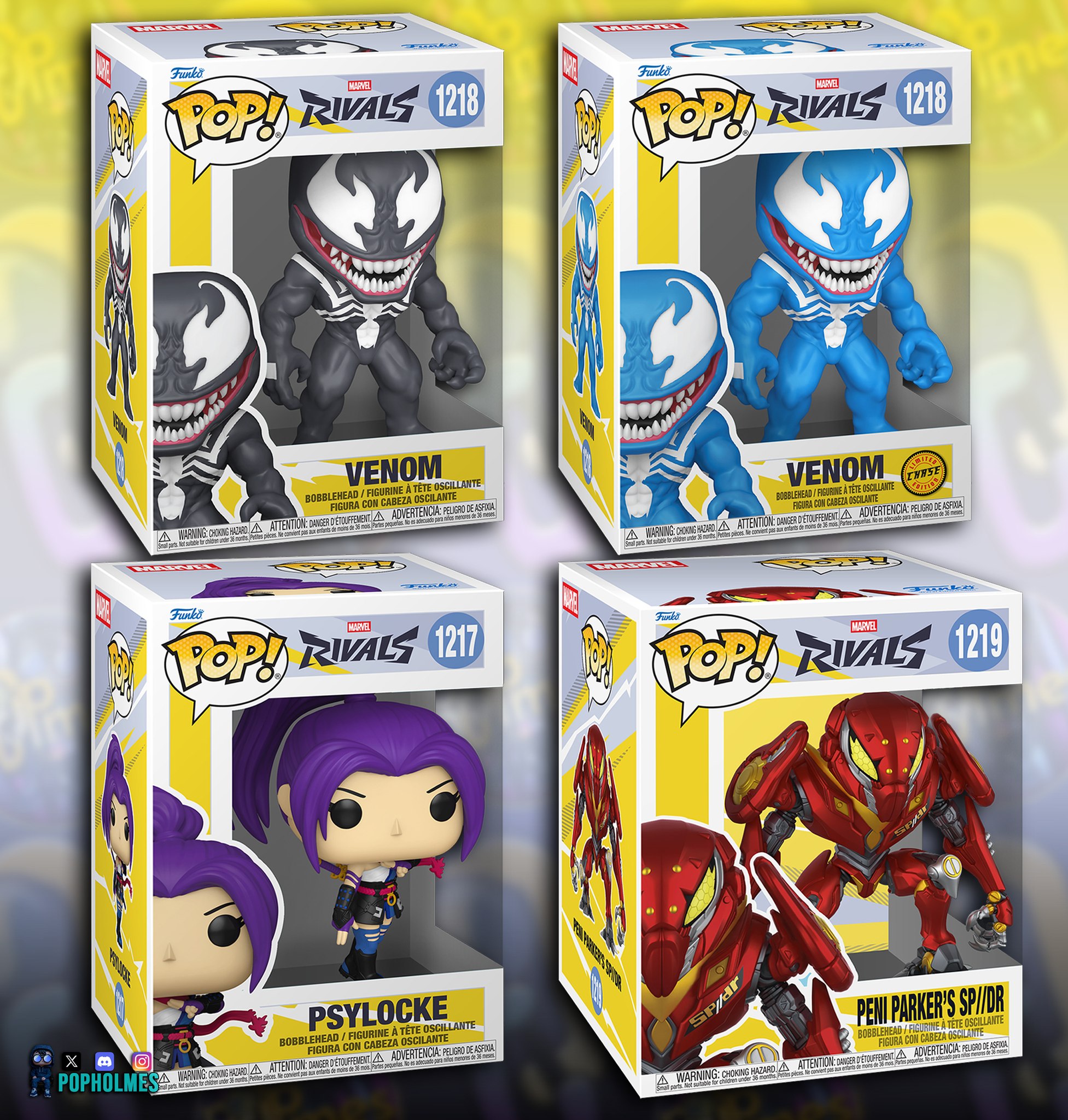 Preorder Marvel Rivals Funko Pops- Venom, Psylocke and Peni Parker 