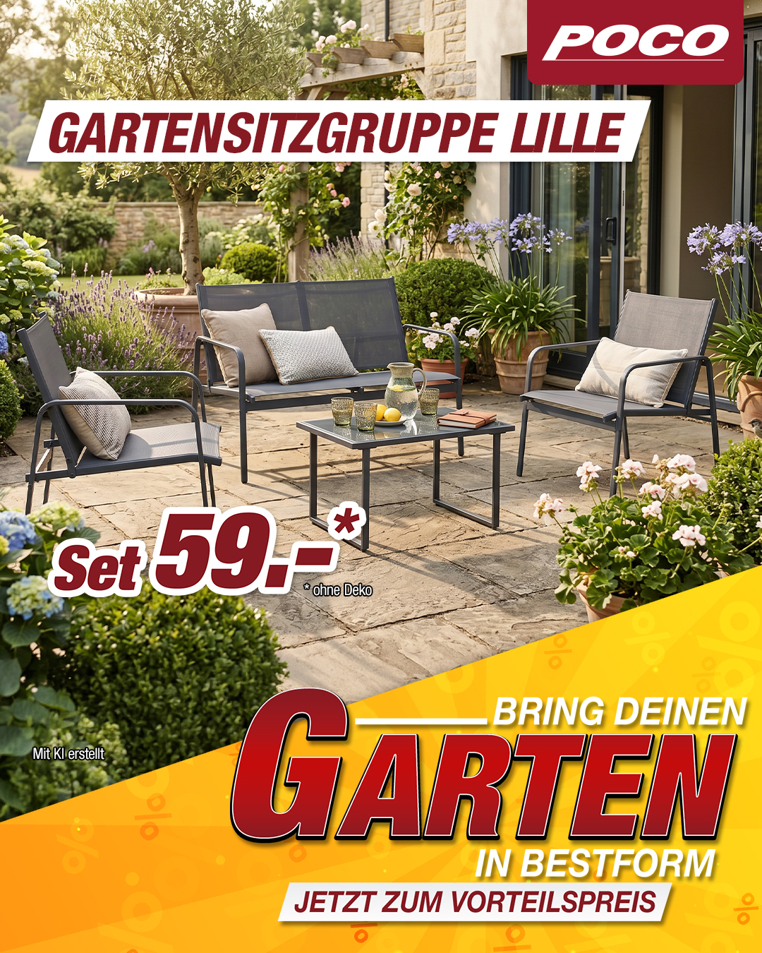 🌿 Gartensitzgruppe zum unschlagbaren Preis – nur 59 €! ☀️ Perfekt für gemütliche Stunden auf dem Balkon, Terrasse oder im Garten. Schnell sein lohnt sich 😊👇️ https://fcld.ly/twm8yv8