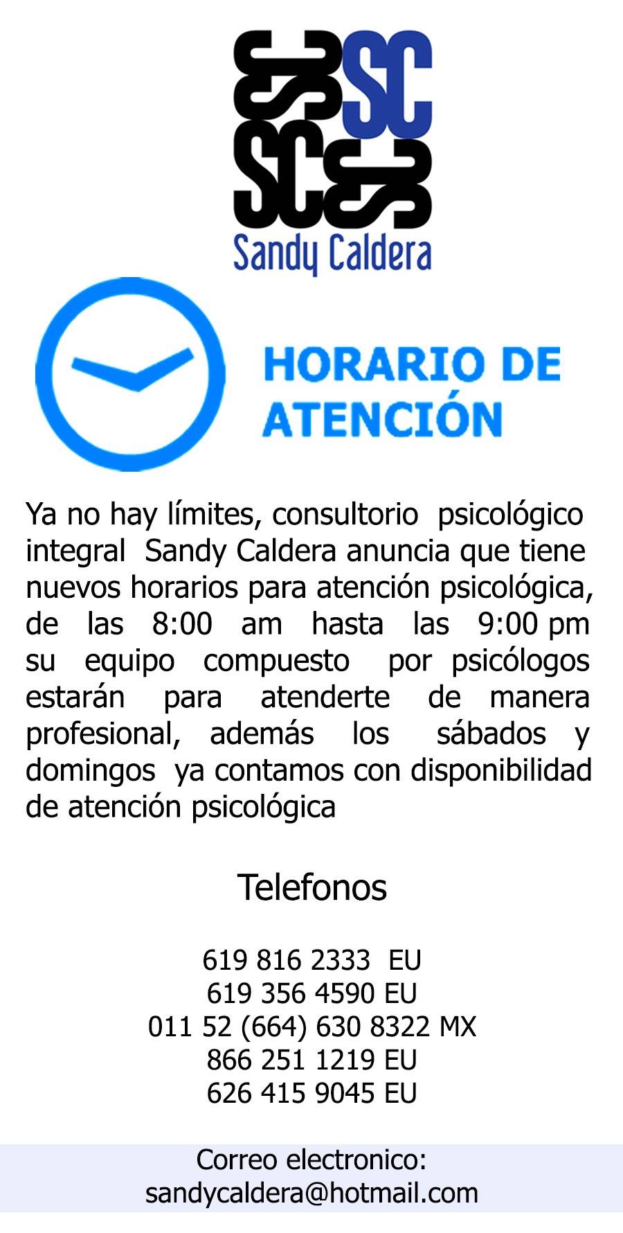 Sandy Caldera - Ya no hay límites, consultorio psicológico integral ...