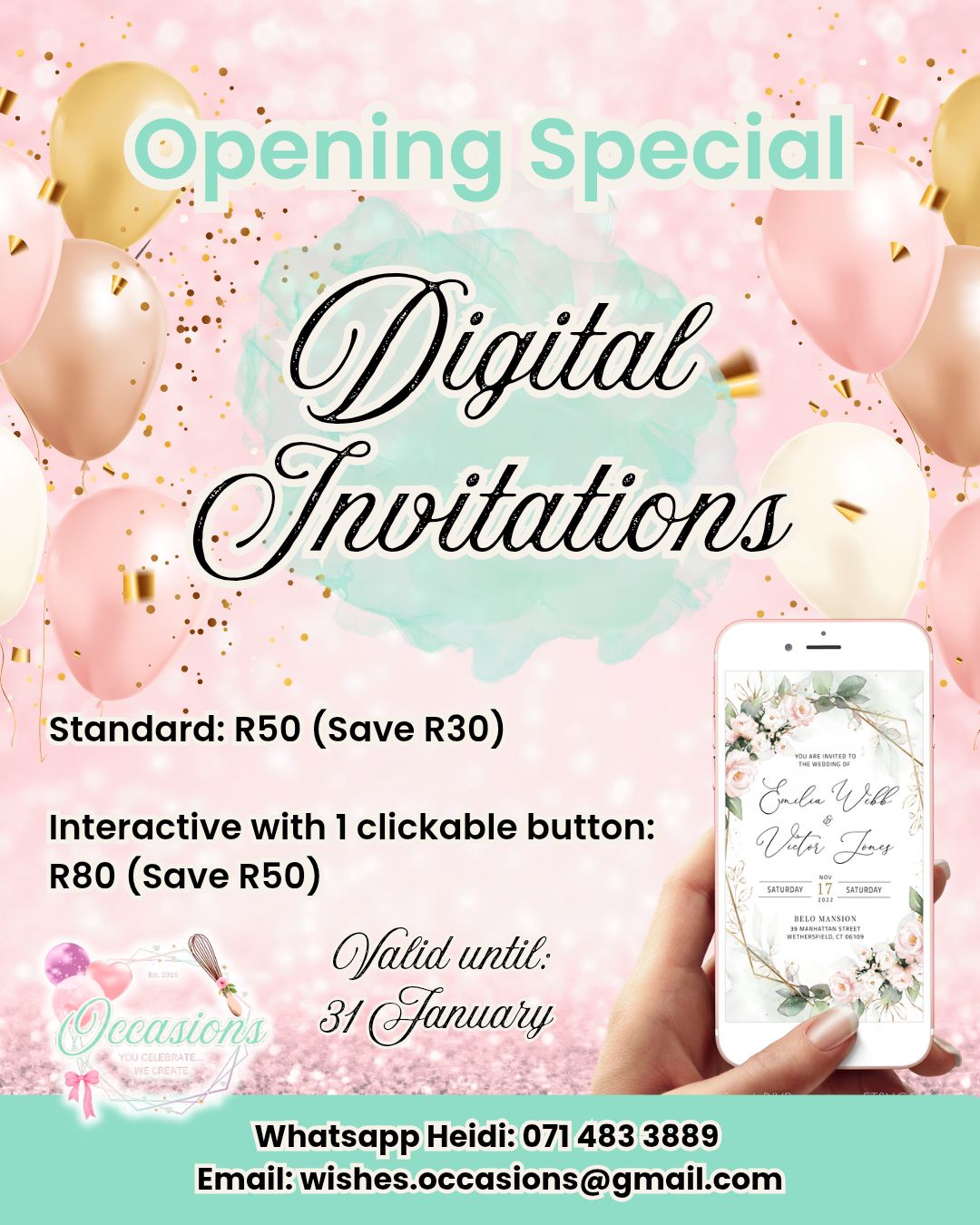 Occasions: You Celebrate. We Create. | Carletonville