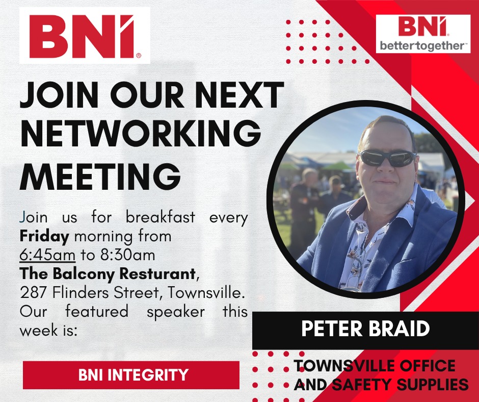 This Friday our featured... - BNI Integrity Townsville | Facebook