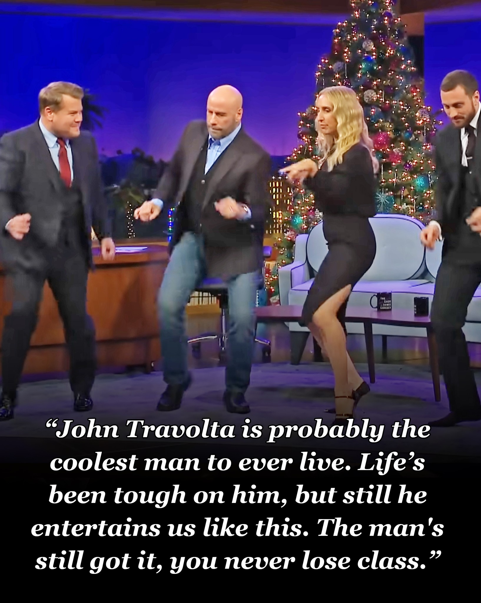 Messages - At 65 years old, John Travolta appeared on The Late Late ...