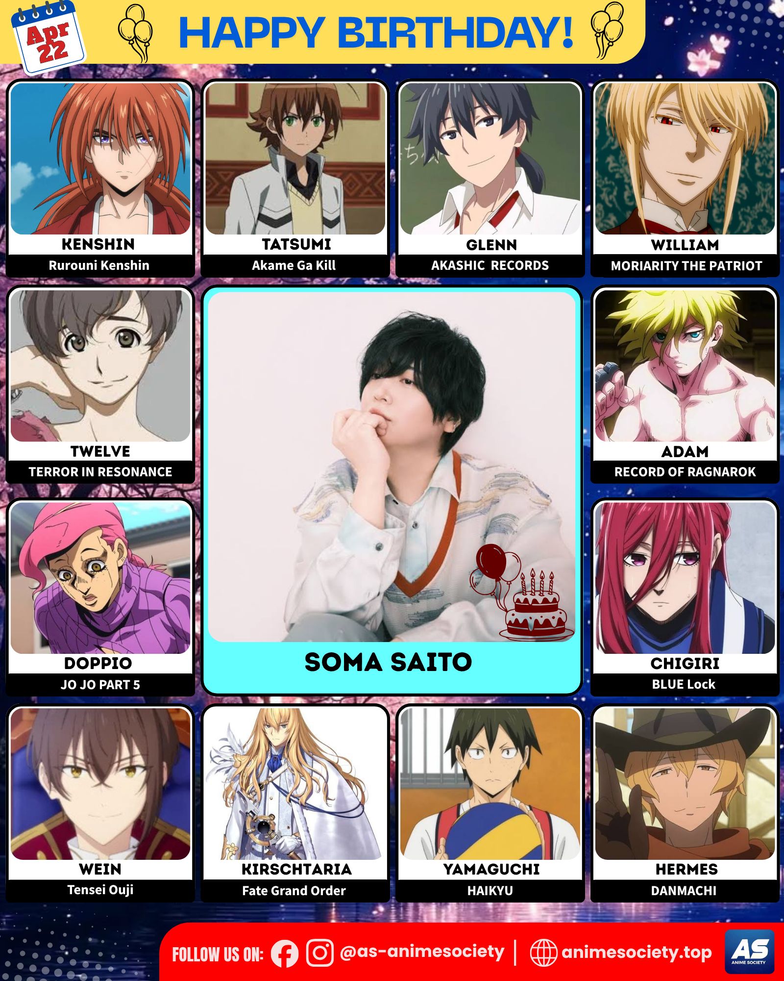 Happy Birthday to the incredibly talented Sōma Saitō! ?✨ From 