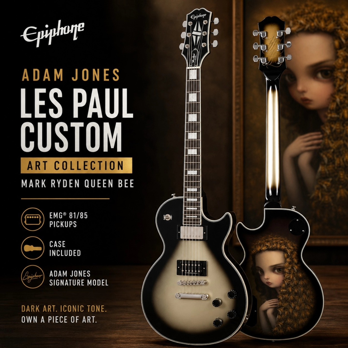 Les EpiphoneCustom | LesCase Paul Custom EMG81/85 Epiphone Les