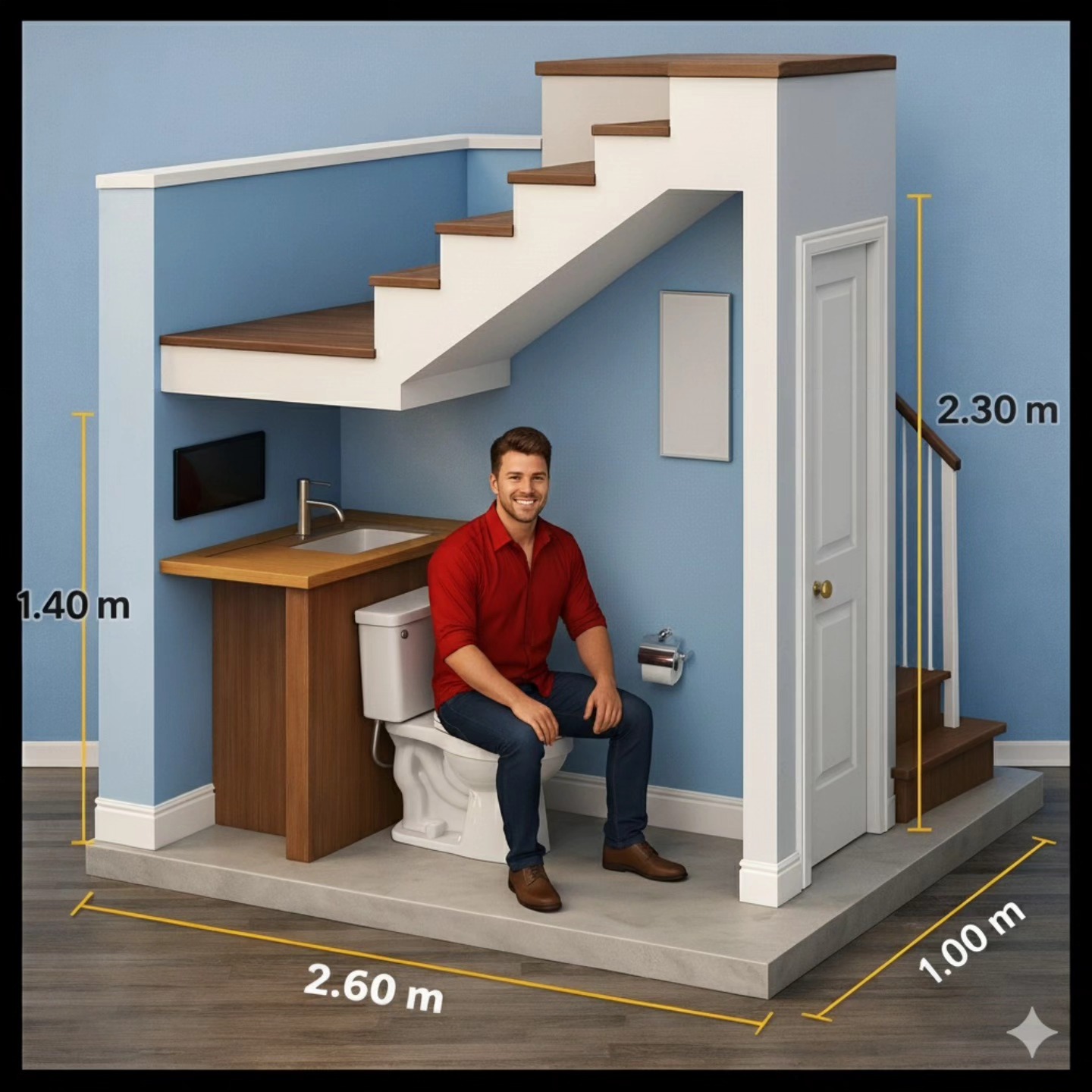 Under staircase bathroom design - Civil Engineering QS | Facebook