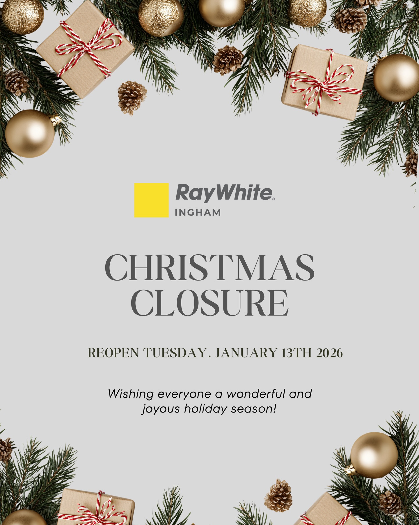 Ray - As the year comes to an end, we’d like to wish everyone a very ...
