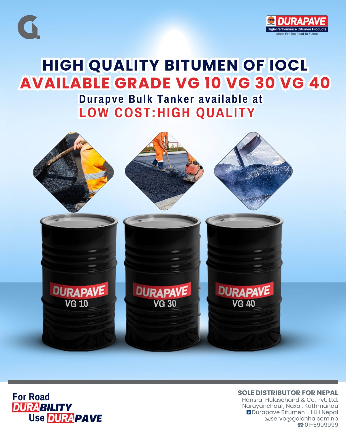 Durapave - Durapave bitumen ,NOW AVAILABLE IN 25 Kg Carton Box , the ...
