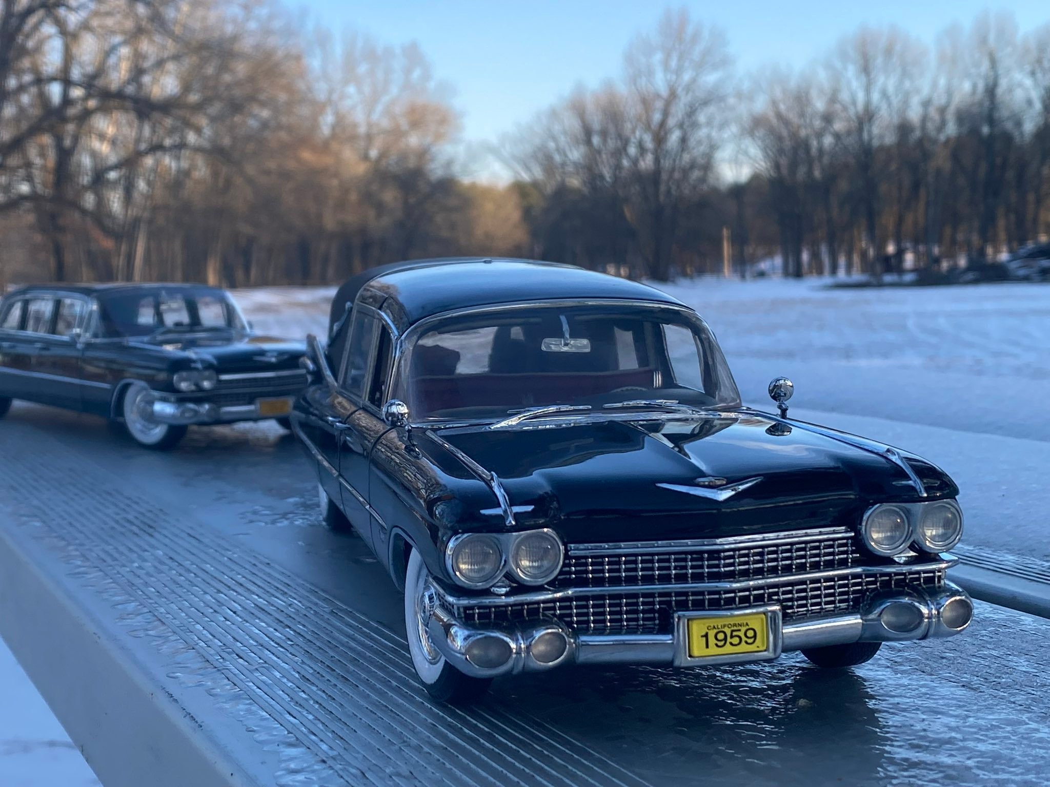 Thanks for the add. 1/18th scale 1959 Cadillac hearse and family car