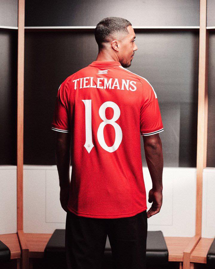 Manchester United NewSeasonユニフォーム　L Youri Tielemans will wear the Number 18 shirt for Manchester