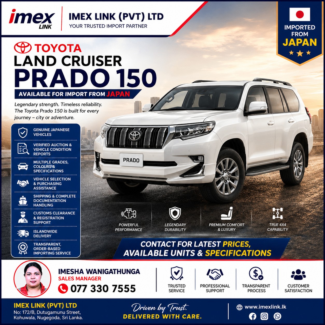 Toyota Land Cruiser Prado 150 — Available for Import from Japan