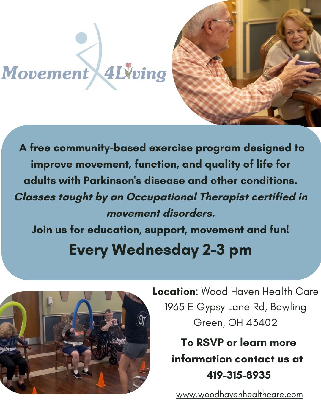 💙 Movement 4 Living – Parkinson’s... - Wood Haven Health Care | Facebook