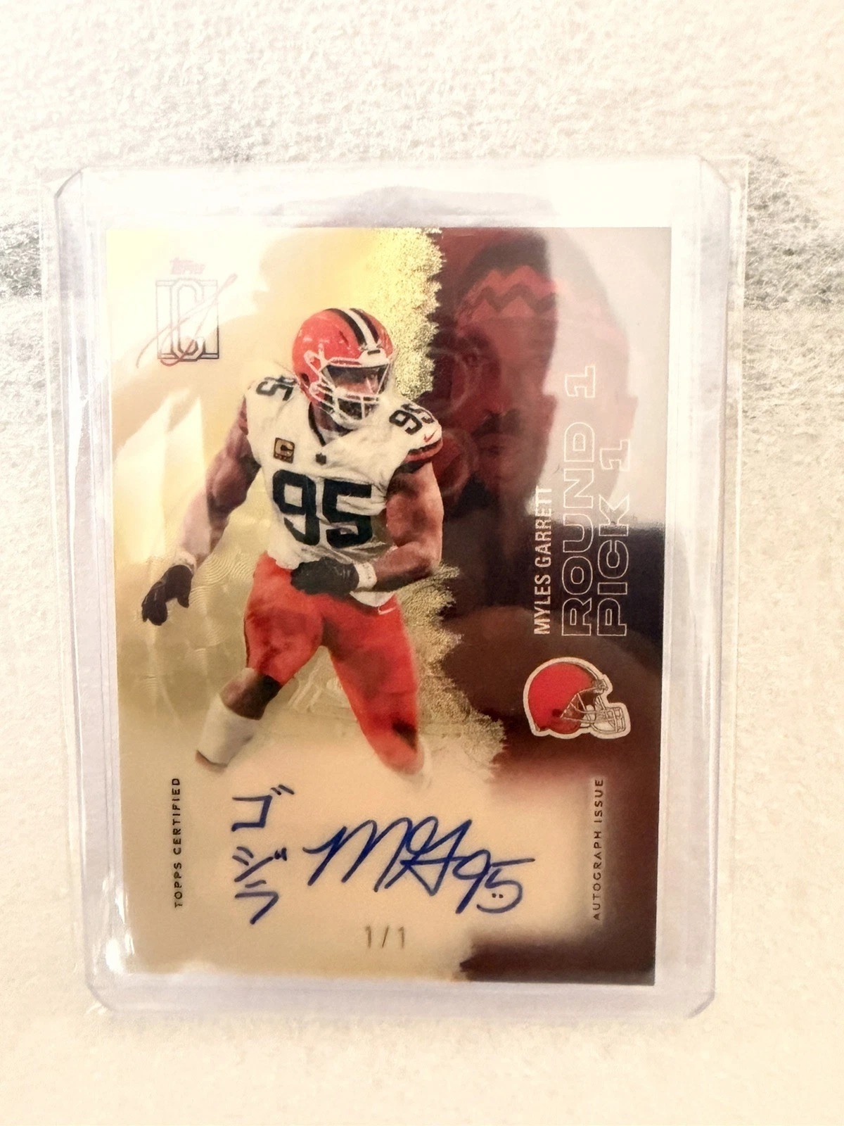 TIOT レドスタ ゴニ サイン JUST SURFACED: 1/1 Myles Garrett autograph with a CRAZY 