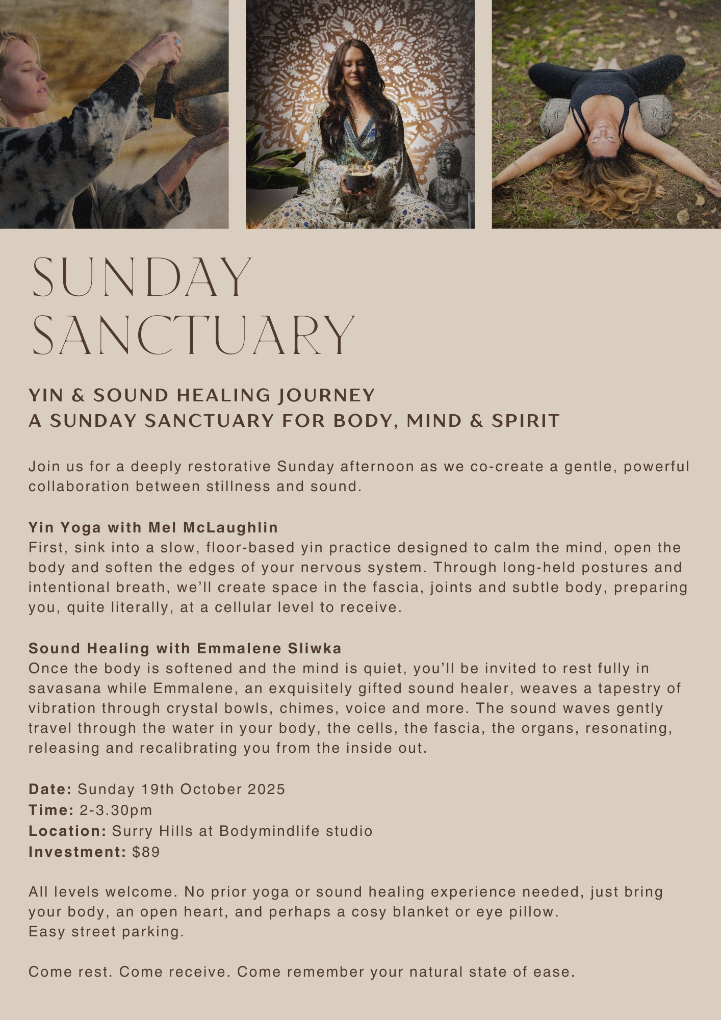 Sunday Sanctuary - A Yin Yoga and Sound Healing Journey