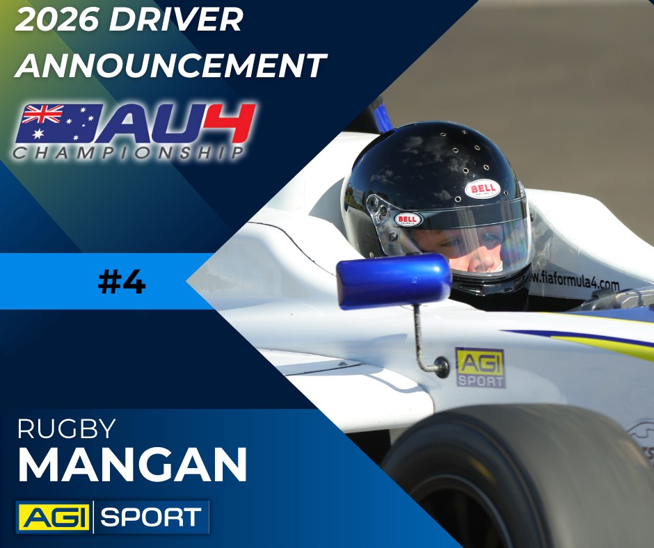 AGI - 2026 AU4 CHAMPIONSHIP DRIVER ANNOUNCEMENT RUGBY MANGAN AGI Sport ...