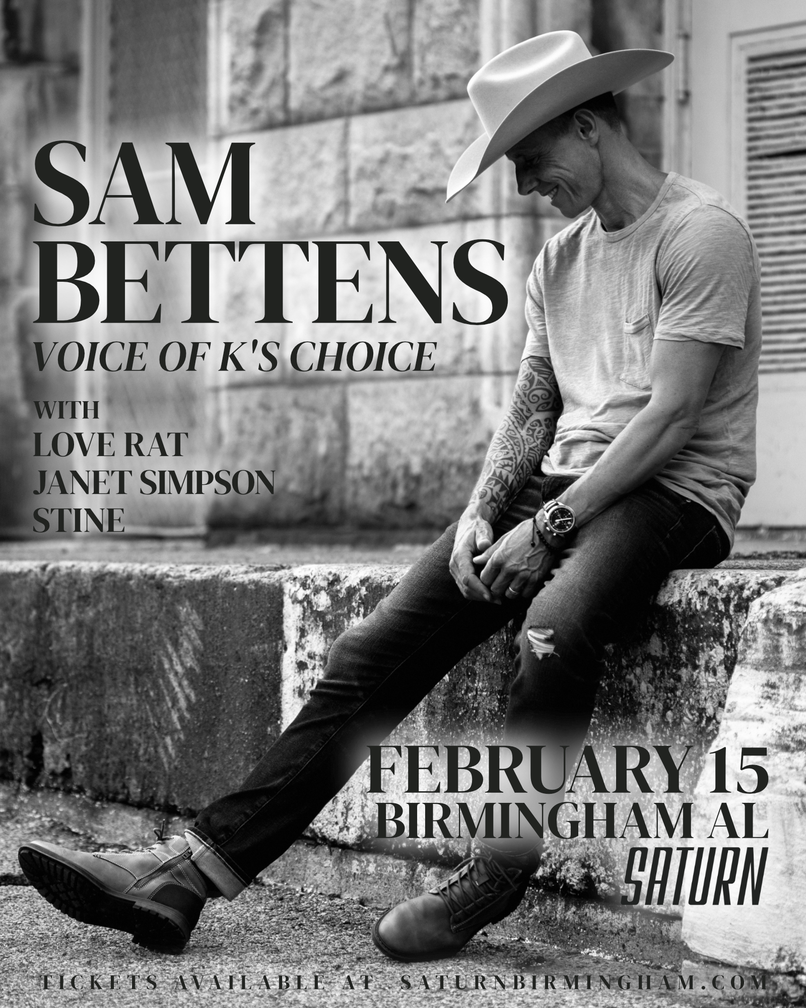 2/15! Sam Bettens comes to Birmingham for a special free show with 