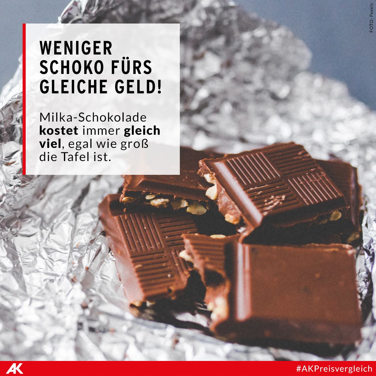 Arbeiterkammer Ups Milka Schokolade Kostet Immer Gleich