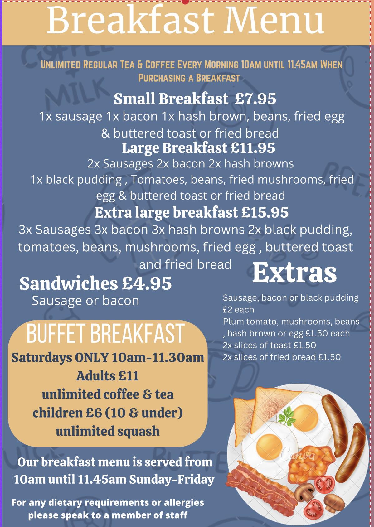 The Wye - 😍 Breakfast menu 😍 🍳☕️🍳☕️🍳☕️🍳☕️ Sunday-Friday 10am -11.45am ...