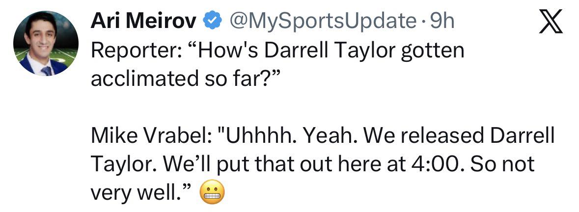Second - Well…that was awkward…Mike Vrabel was asked about a player who ...