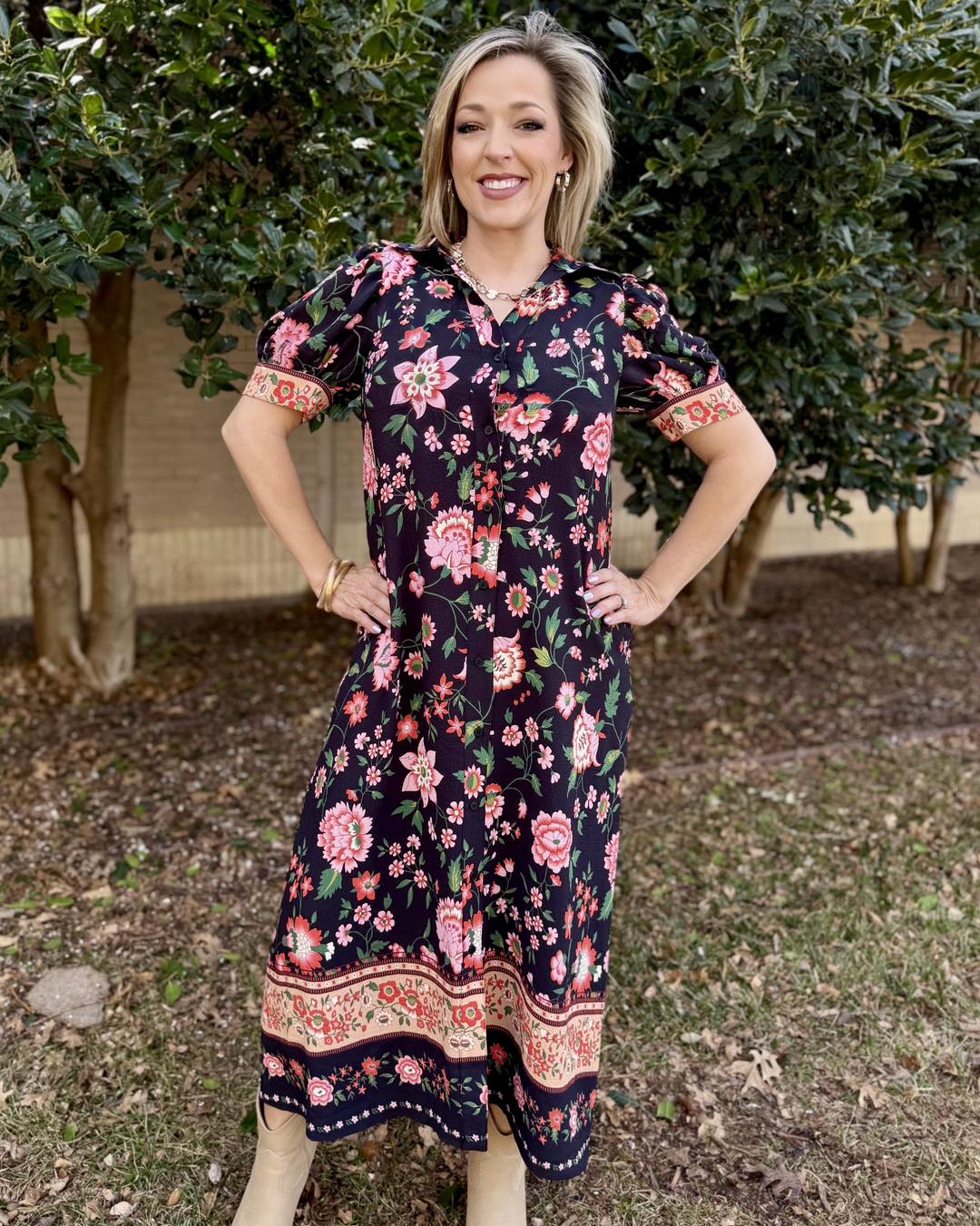 chinese dress ladies Black Floral Cutout Maxi Dress - All Dresses