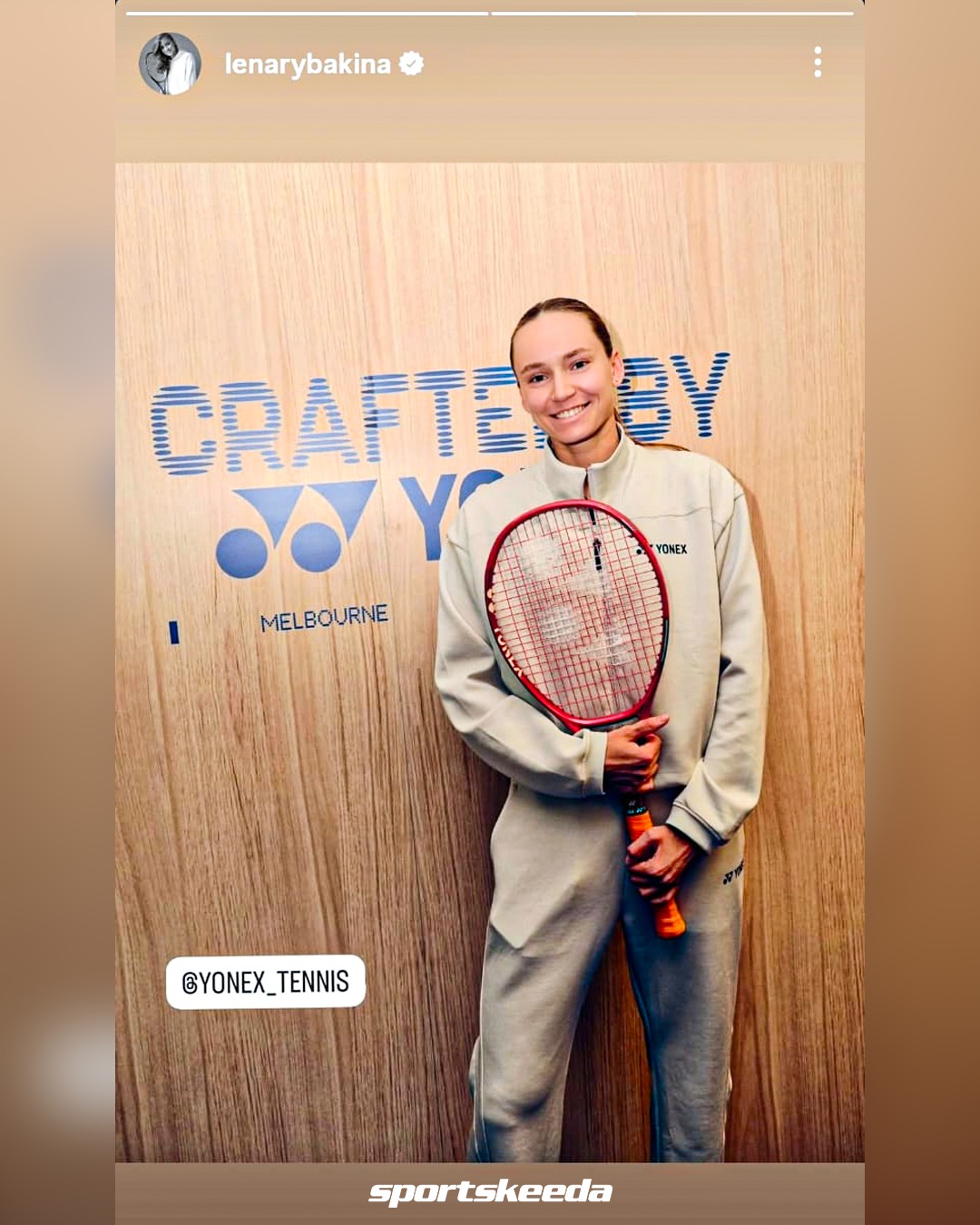 Elena Rybakina's 2026 Australian Open outfit by Yonex