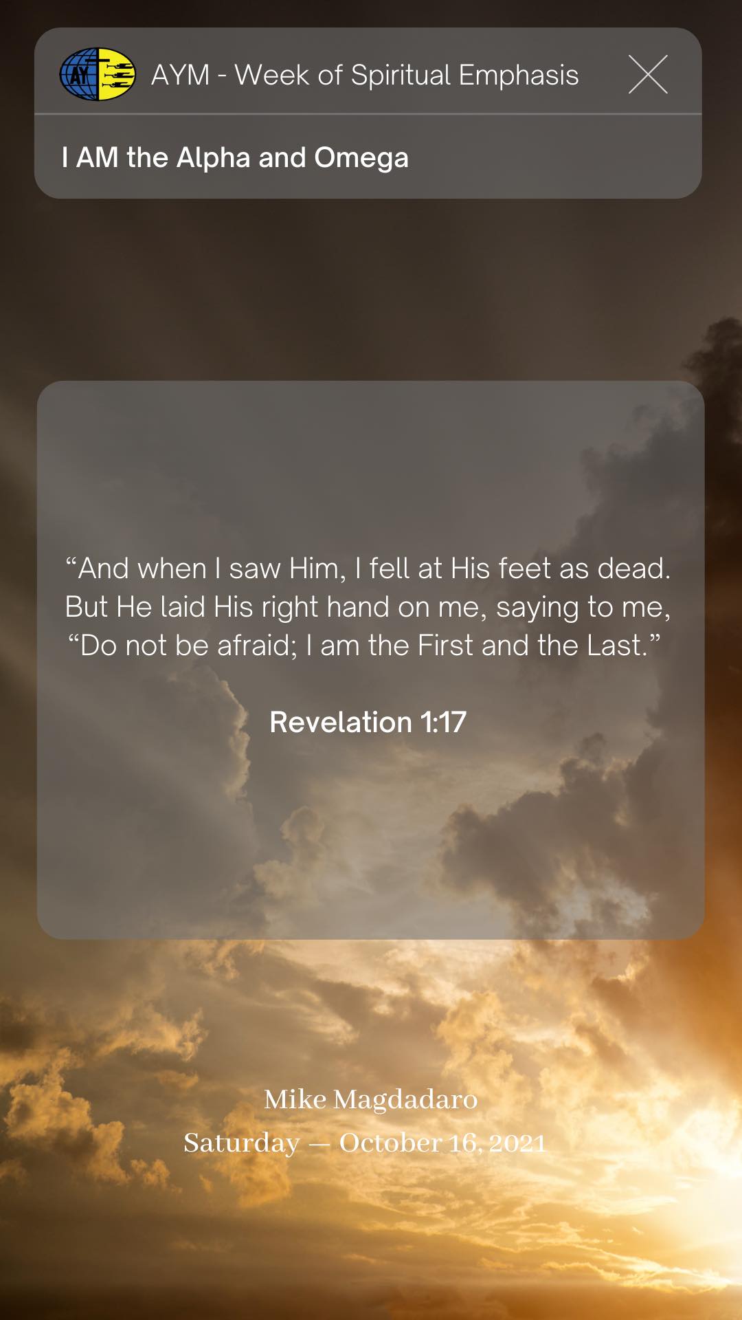 Mike Magdadaro will... - Adventist Youth Ministries - PIC | Facebook