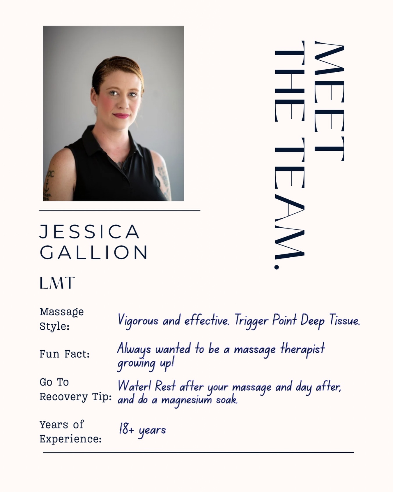 Meet the Team | Jessica, Lead... - MG Sports Massage | Facebook