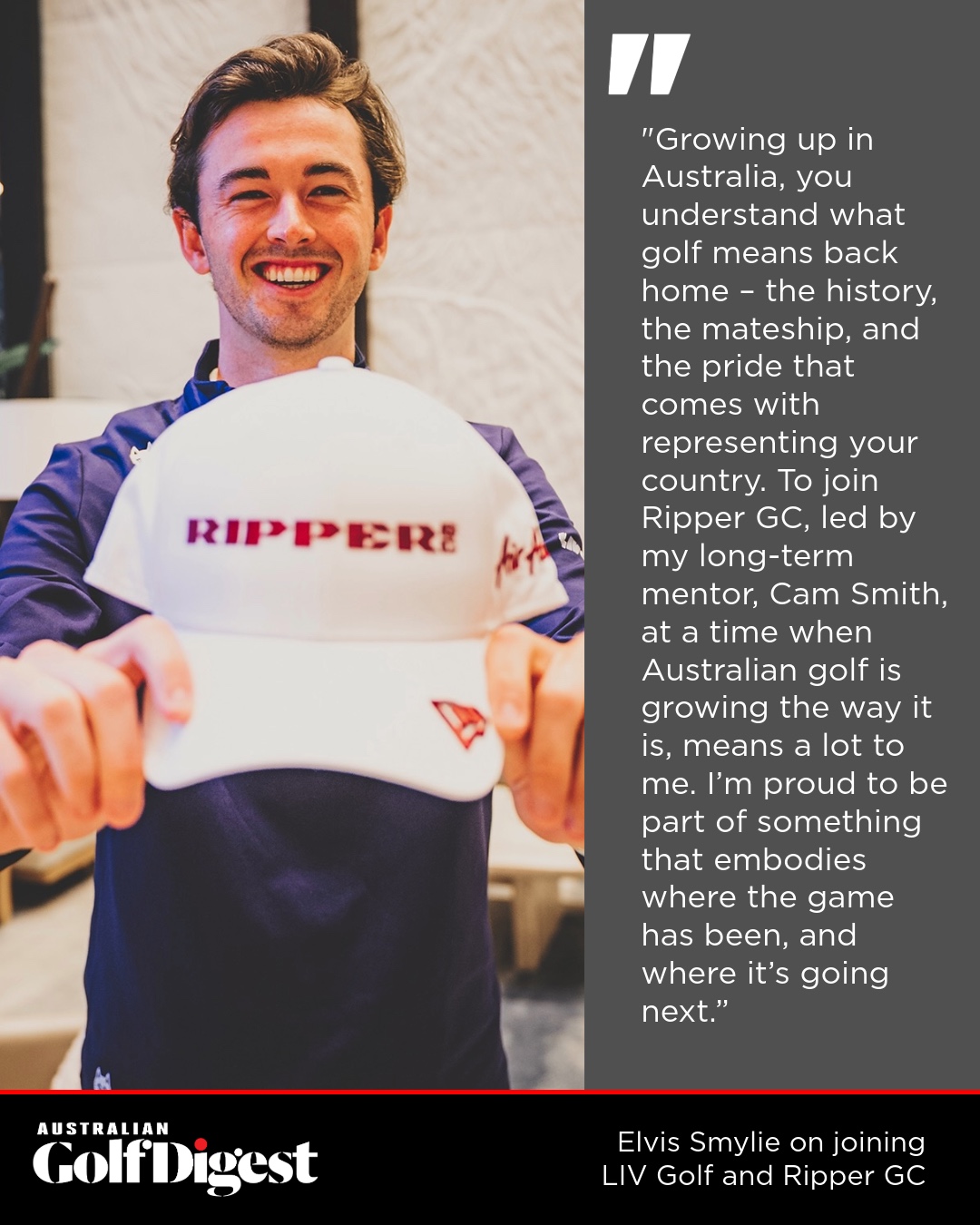 Australian - READY TO RIP IN: Elvis Smylie 🤝 @rippergolfclub | Facebook