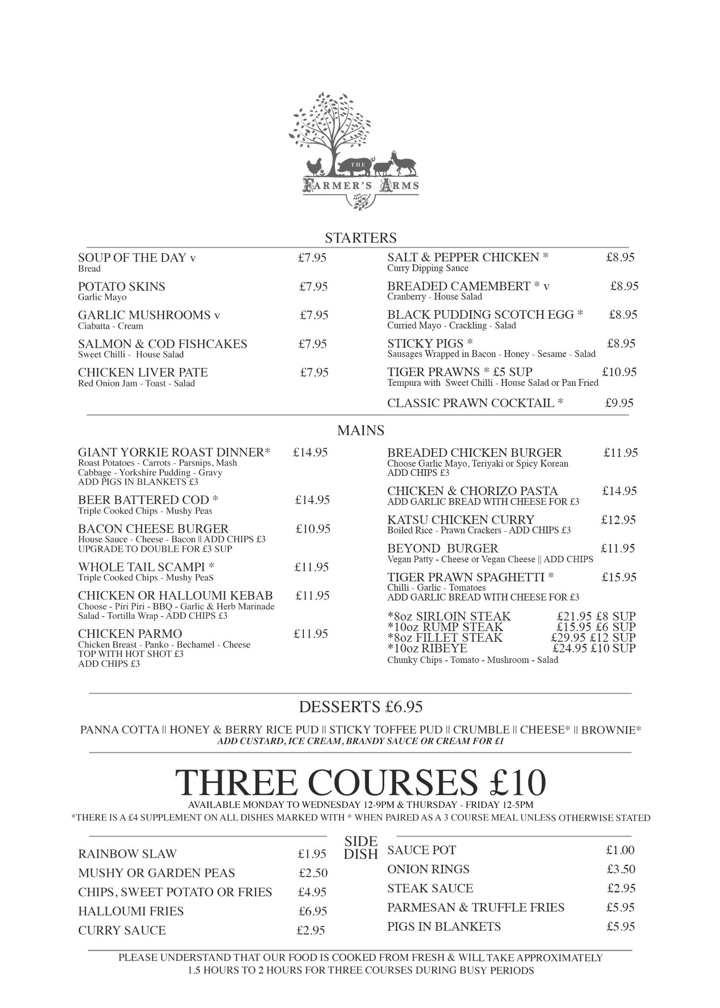 The Farmers - IT’S BACK! OUR 3-COURSE £10 MENU RETURNS THIS JANUARY ...