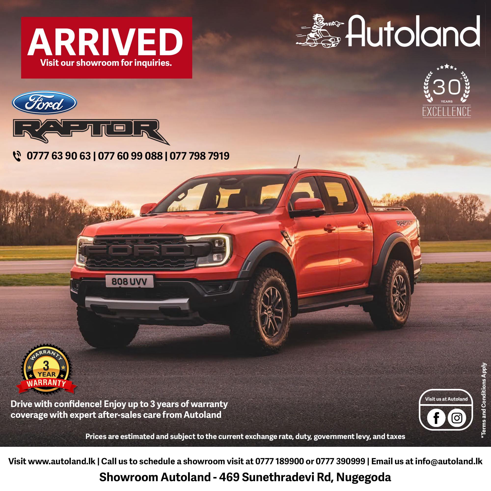 Autoland - NEW STOCK HAS ARRIVED! Meet the Ford Ranger Raptor ...