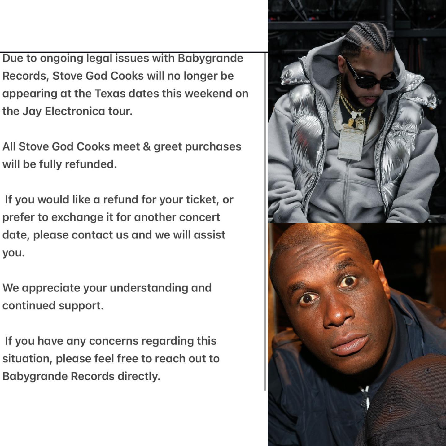 Stove God Cooks has reportedly been removed from Jay Electronica