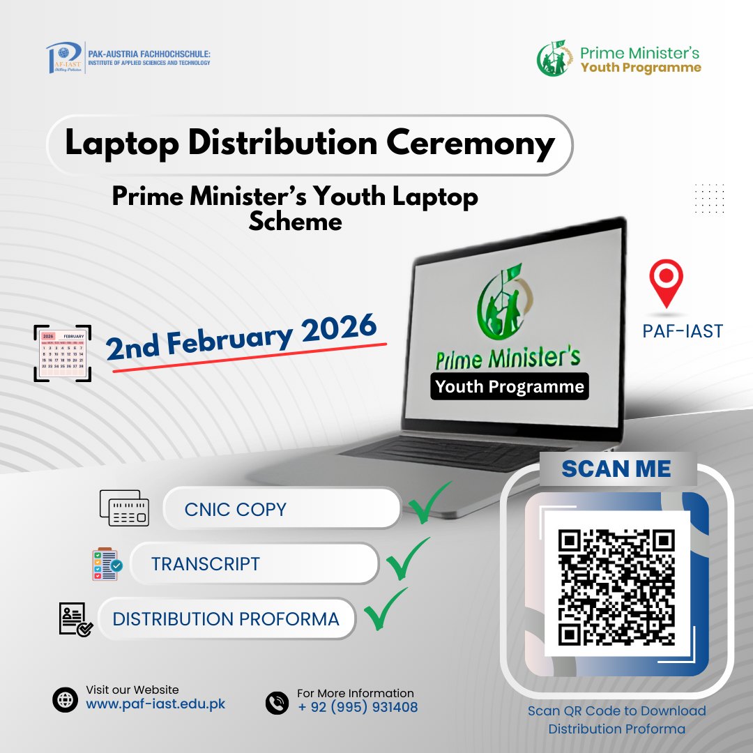 🎓 PM Youth Laptop Scheme –... - Pak Austria Fachhochschule | Facebook