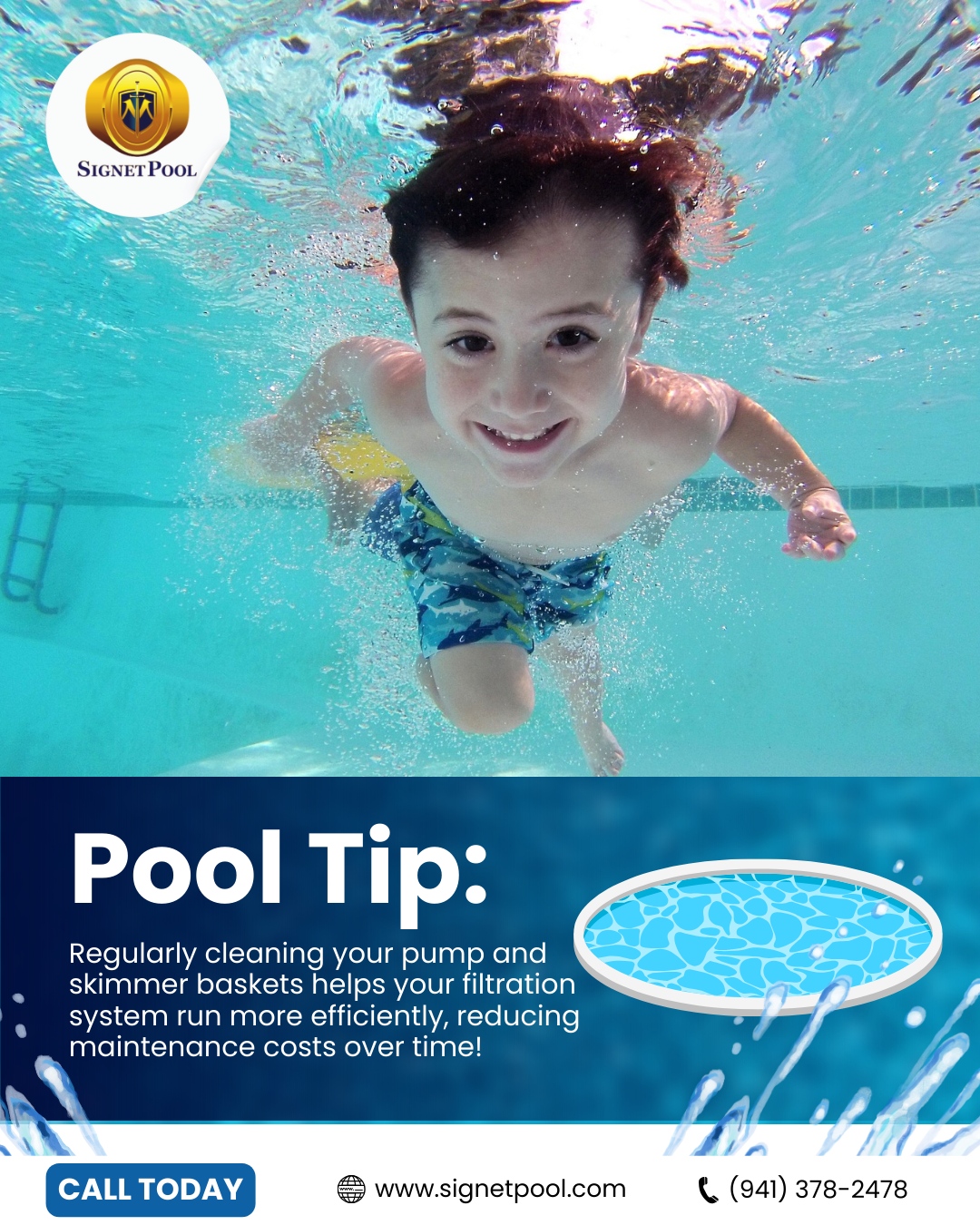 Signet - Pool tip: regularly cleaning your pump and skimmer baskets ...