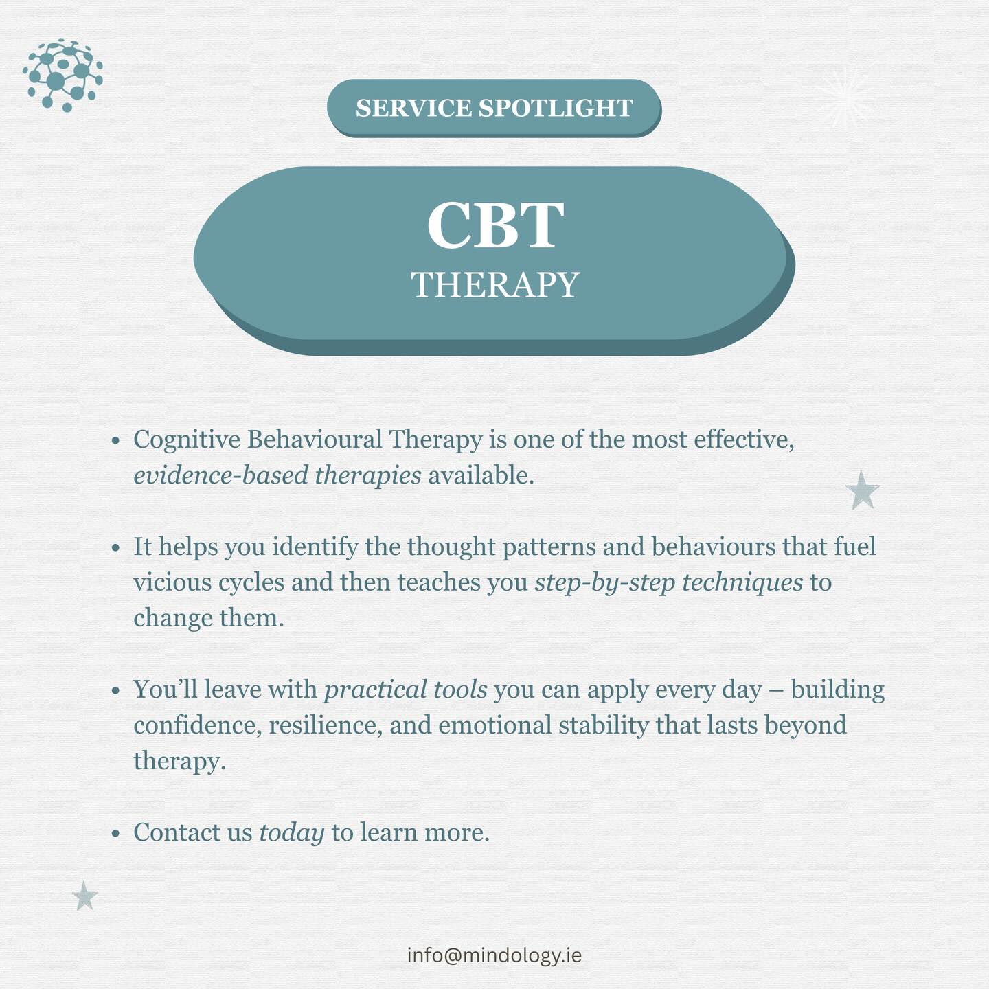⭐️ CBT therapy ⭐️ For further information on any of our 
