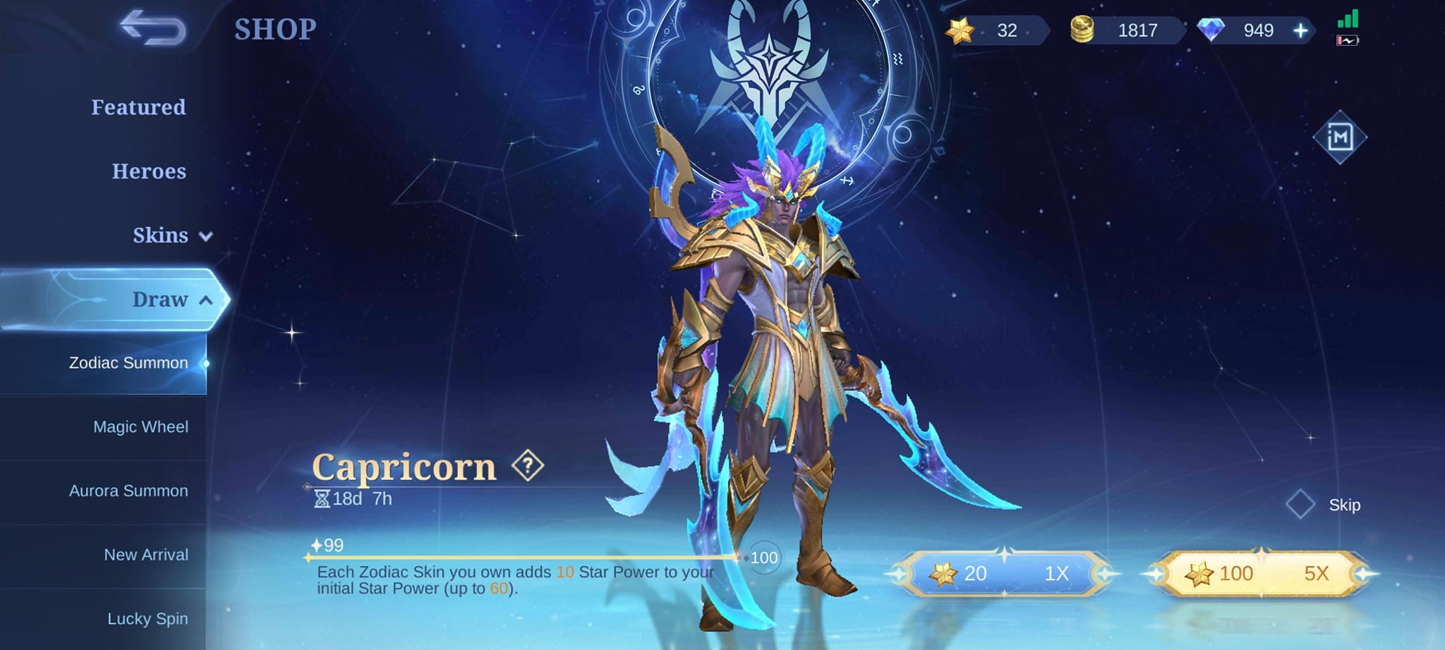 What is the zodiac skin after martis ? anyone?