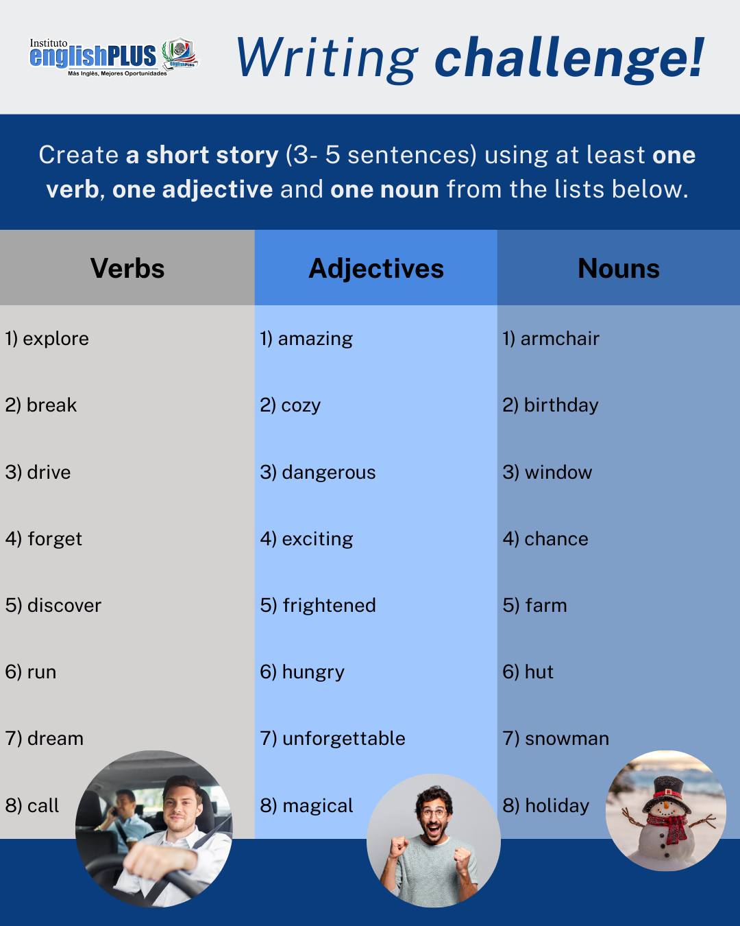 Inglés - ️ Ready for a writing challenge? Create a short story (3–5 ...