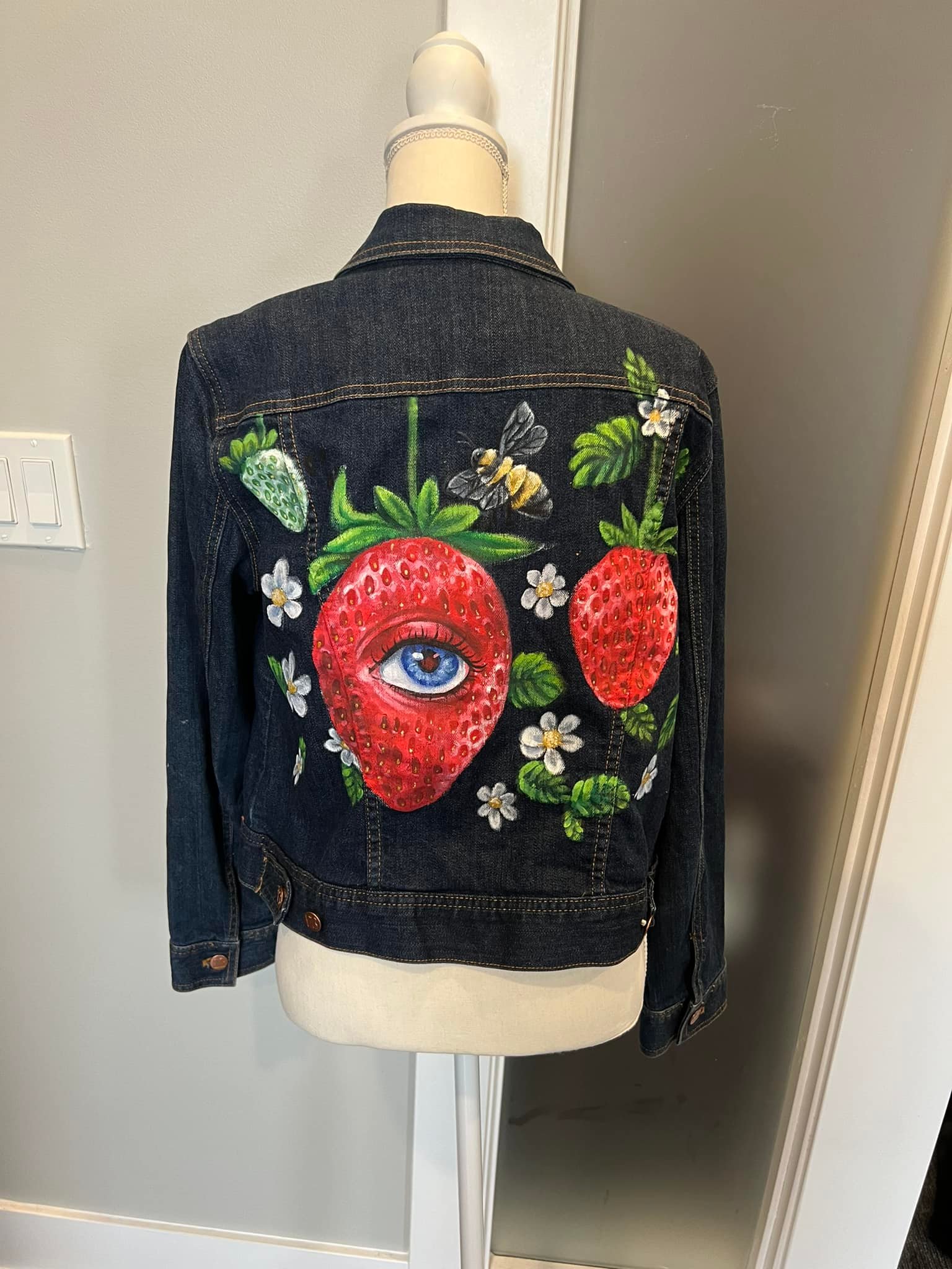 Hand-painted denim jacket for sale