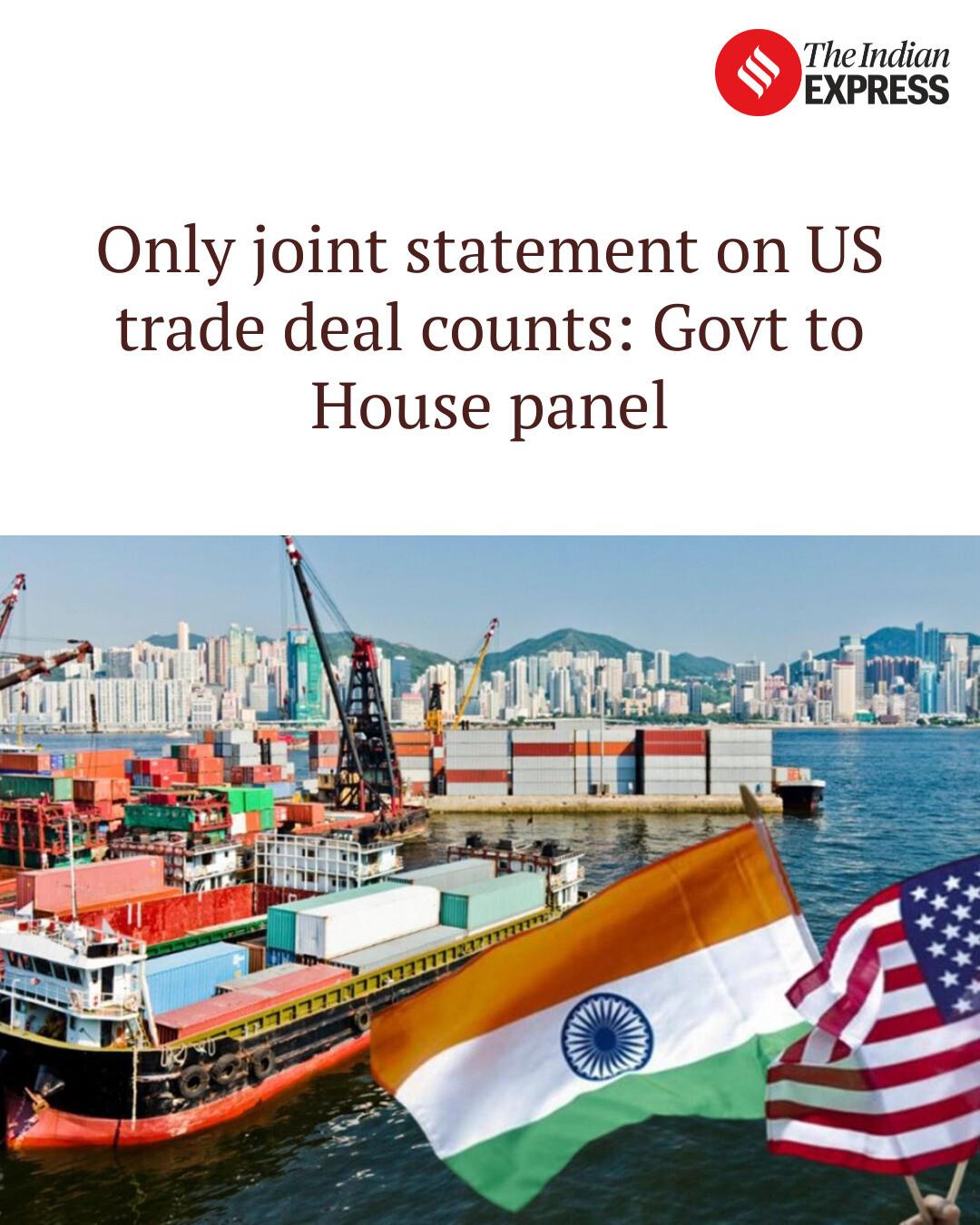 Indian - Only joint statement on US trade deal counts: Govt to House ...