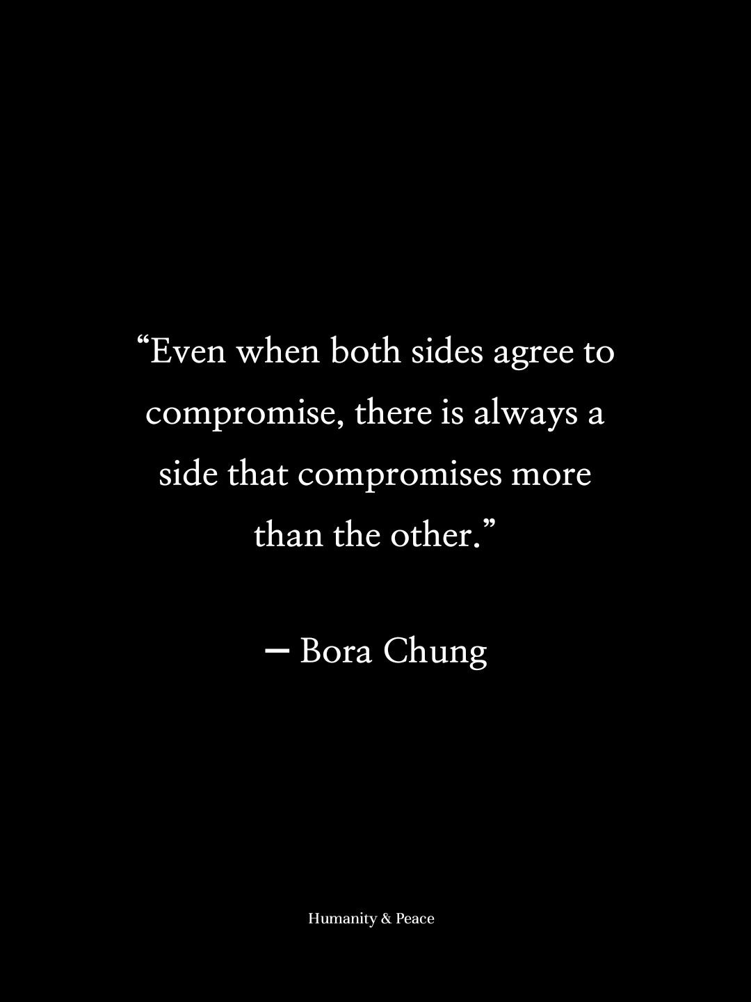 Humanity - When two people say they are compromising, it sounds fair ...
