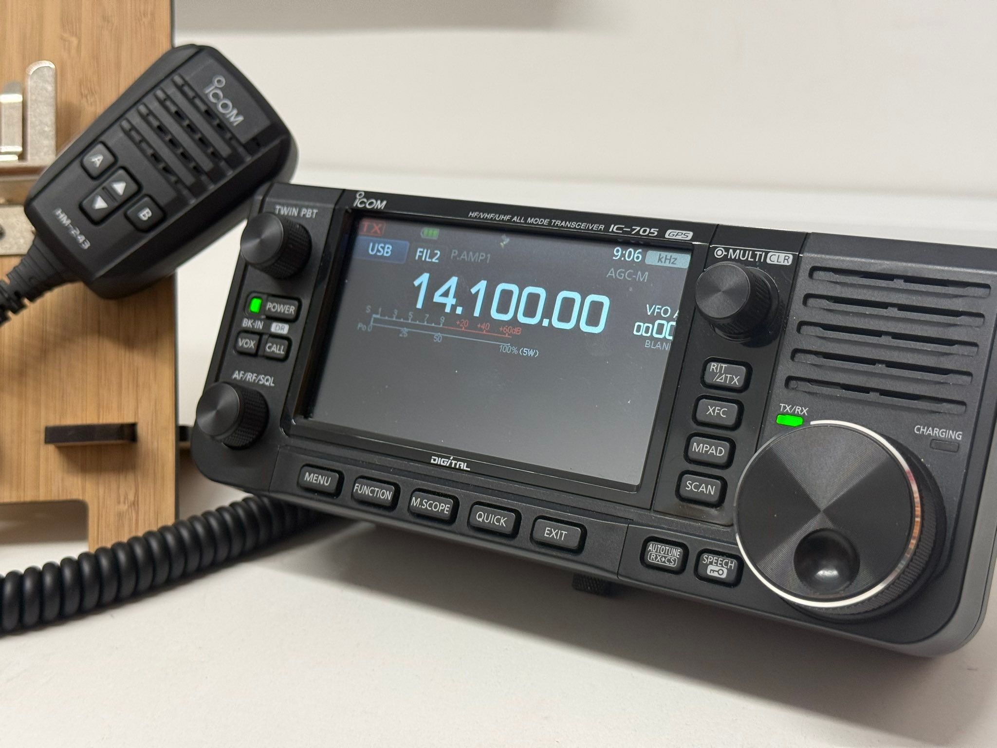Icom IC-705 portable HF/VHF/UHF SDR transceiver for field operations