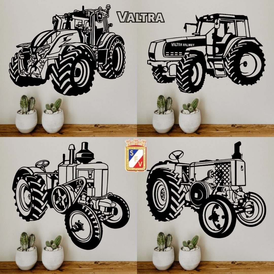 Décoration Murale Métal Tracteur FEN VARIO - 25 Cm Noir Mat, Idéal Cadeau Agriculteur Ou Passionné