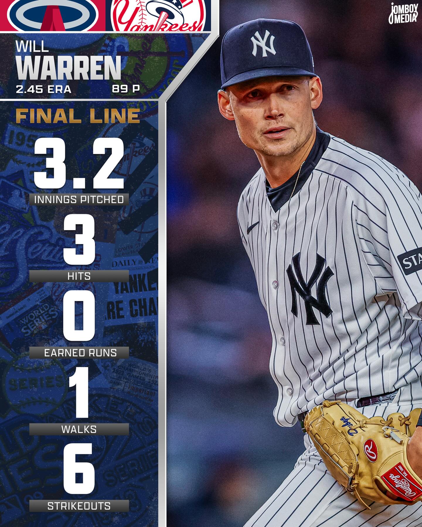 Will Warren gave up zero earned runs but couldn