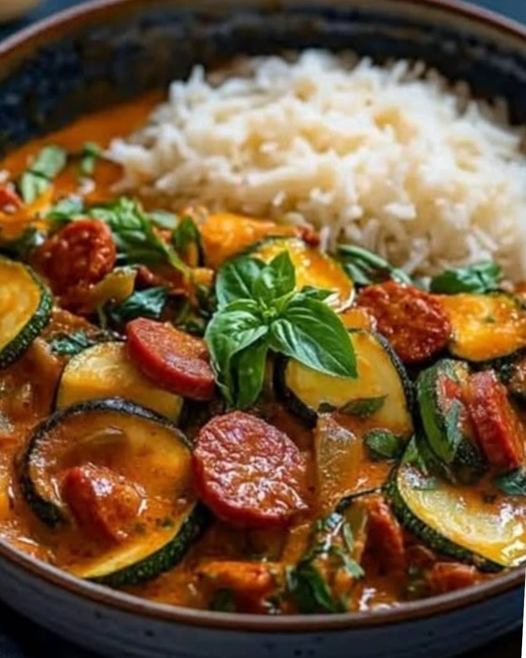 Délices - 🥒🌶️ Curry de Courgettes au Chorizo et Lait de Coco 🥥🍛 Un ...