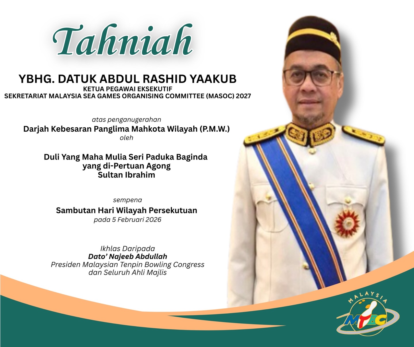 Bowling - Setinggi - tinggi tahniah diucapkan kepada YBhg. Datuk Abdul ...