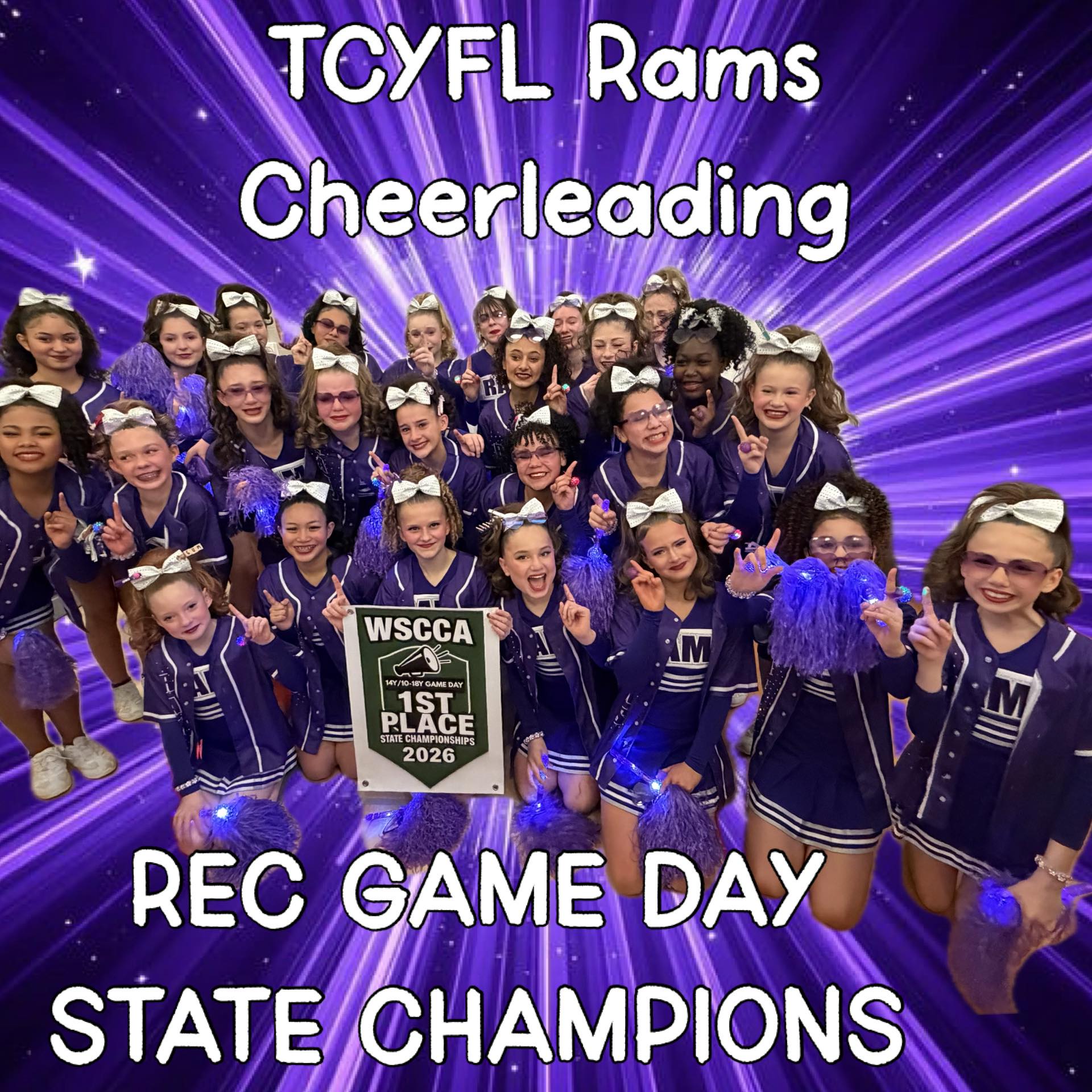 Minors cheer Rams and Blazers doing a fun routine together with special ...