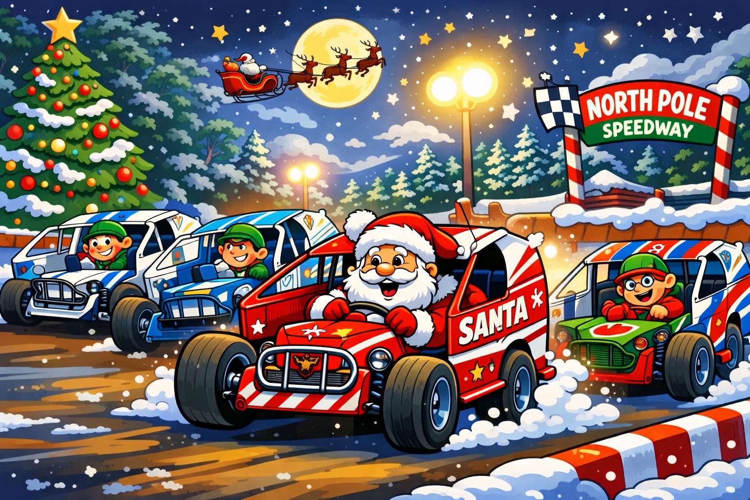 Austin - ’Twas the night before Christmas, at the dirt track just right ...