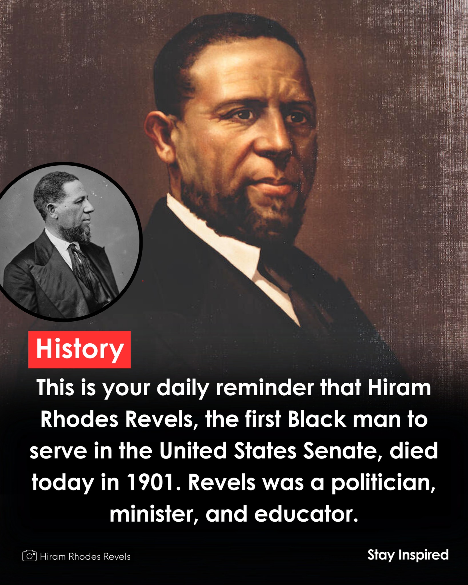 Daniel D. - Today in 1901, Hiram Rhodes Revels, the first... | Facebook